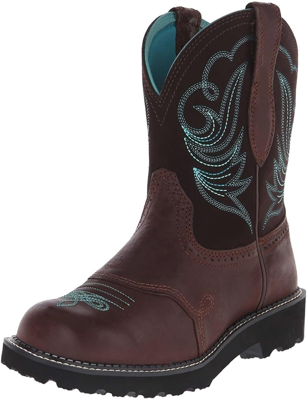 Women’s Round Toe Low Heel Short Boots With Embroidered Pattern Western Cowboy Boots Western Cowboy Style Work Boots